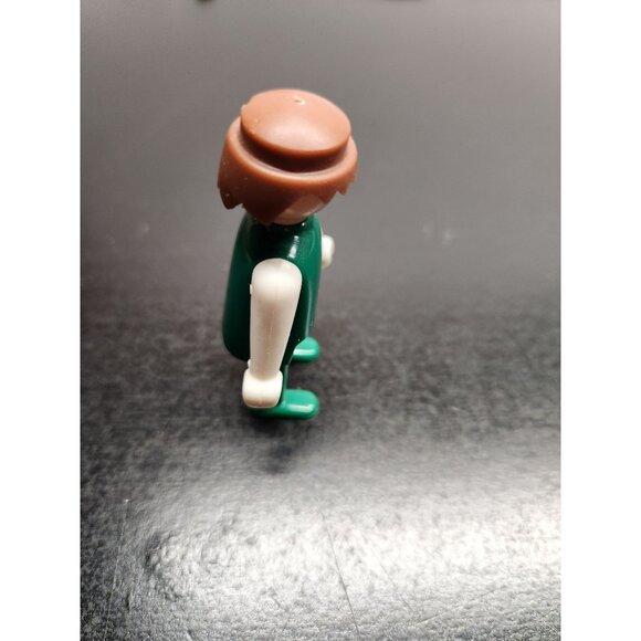 Vintage Playmobil Figure 1974 Green Outfit Brown Hair Collectible Toy Doll - Picture 3 of 9